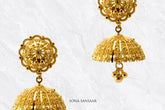 Sunflare Gold Jumka Earrings | Sona Sansaar